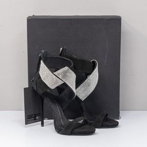 Giuseppe Zanotti Ella Crystal Suede Sandal Heels Size 35 (5 US)